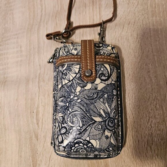Sakroots Smartphone Wristlet Crossbody Wallet Blue  Zip Around * No Wrist Strap - Picture 3 of 8
